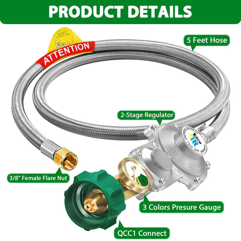 GGC Stainless steel braided propane hose delivers durability outdoors