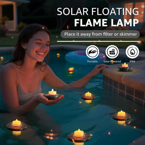 GGNOO pond light casting warm glow in garden pond