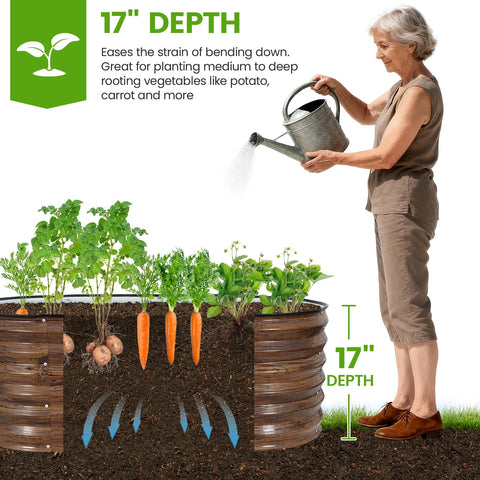 G GOOD GAIN 17-inch tall planter edge protection for safe outdoor gardening.
