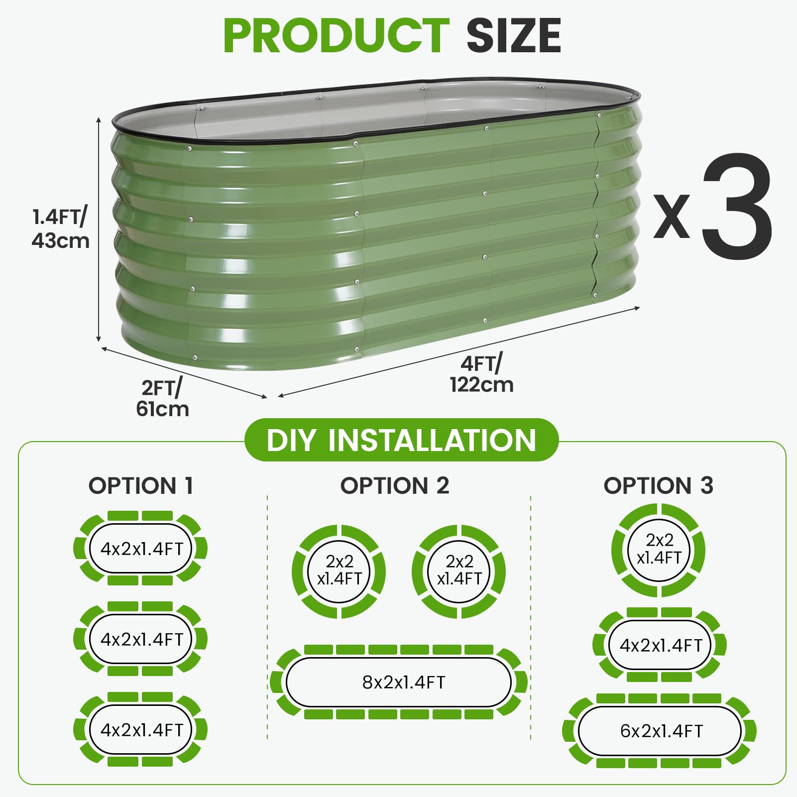 G GOOD GAIN durable galvanized steel with anti-corrosion coating resists rain, snow, and heat.