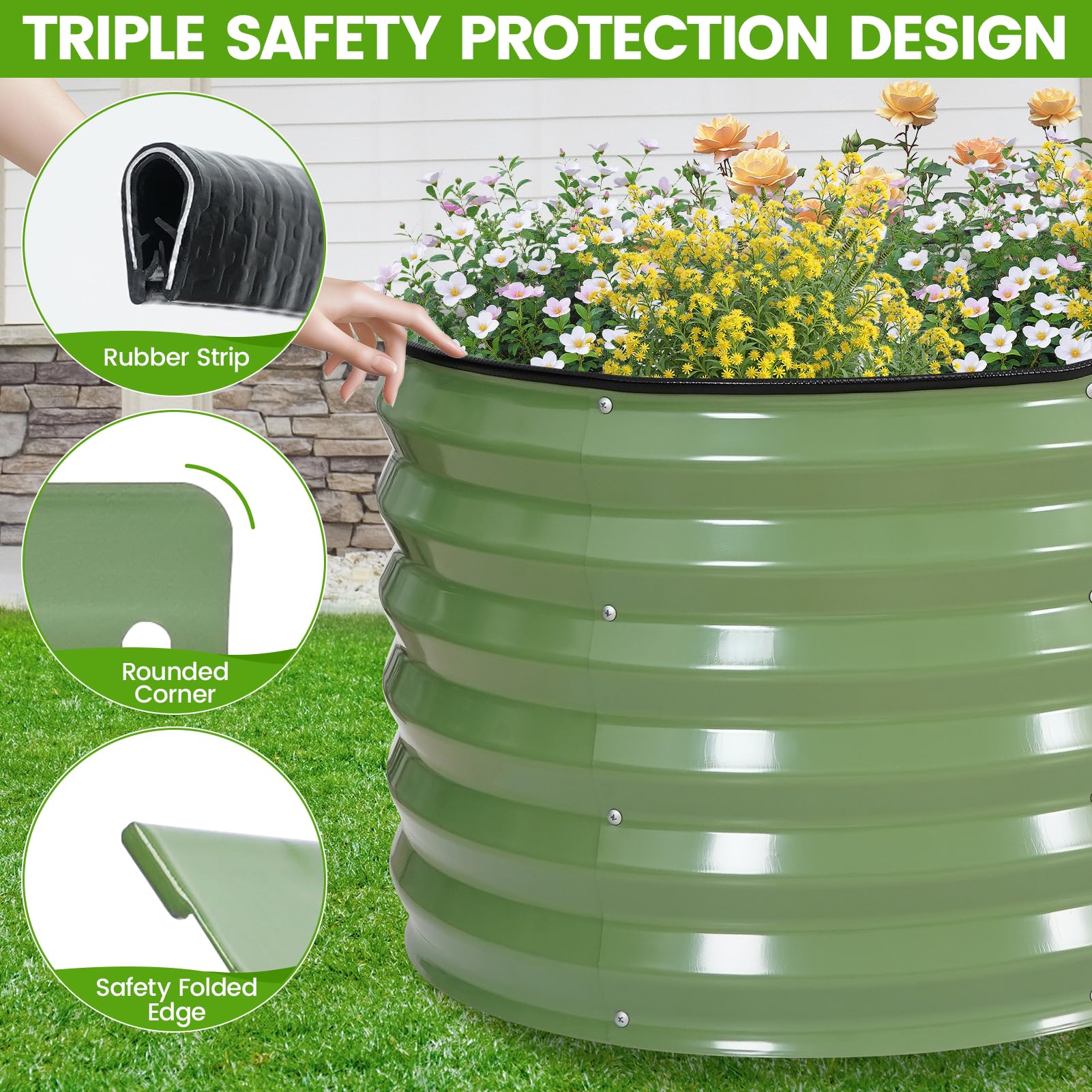 G GOOD GAIN 17-inch tall planter showcasing deep root space ideal for potatoes and carrots.