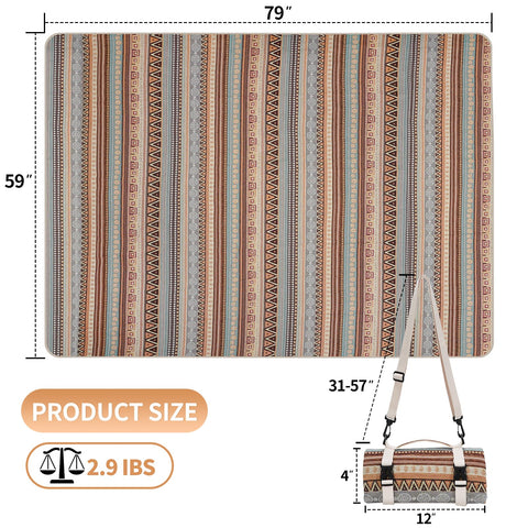 G GOOD GAIN extra-large blanket open on grass for family seating.