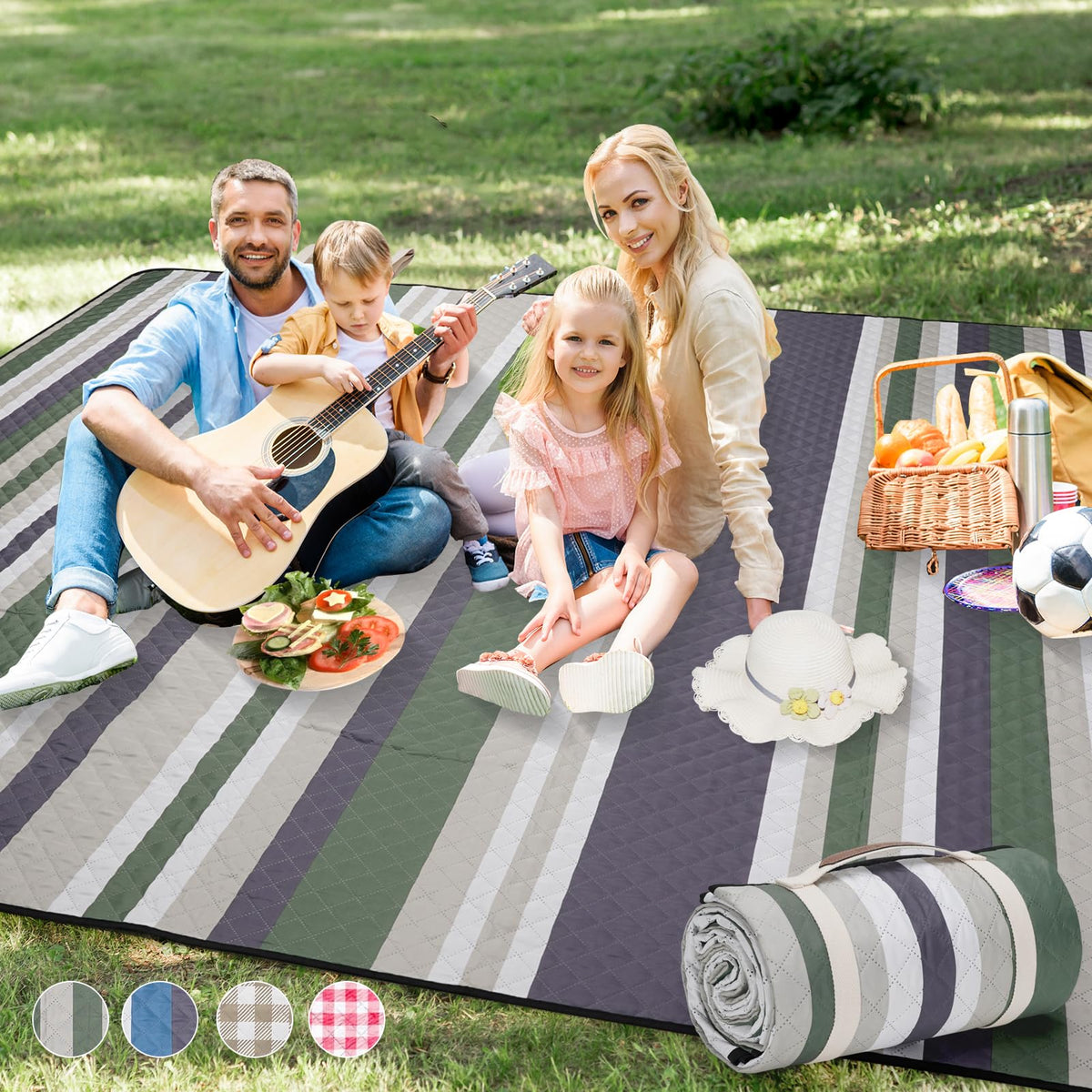 G GOOD GAIN picnic blanket 80x80 offers spacious seating on grassy fields.