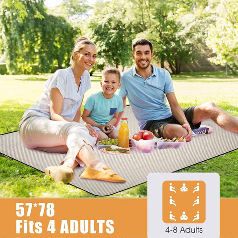 G GOOD GAIN picnic blanket with carry strap folded for easy transport