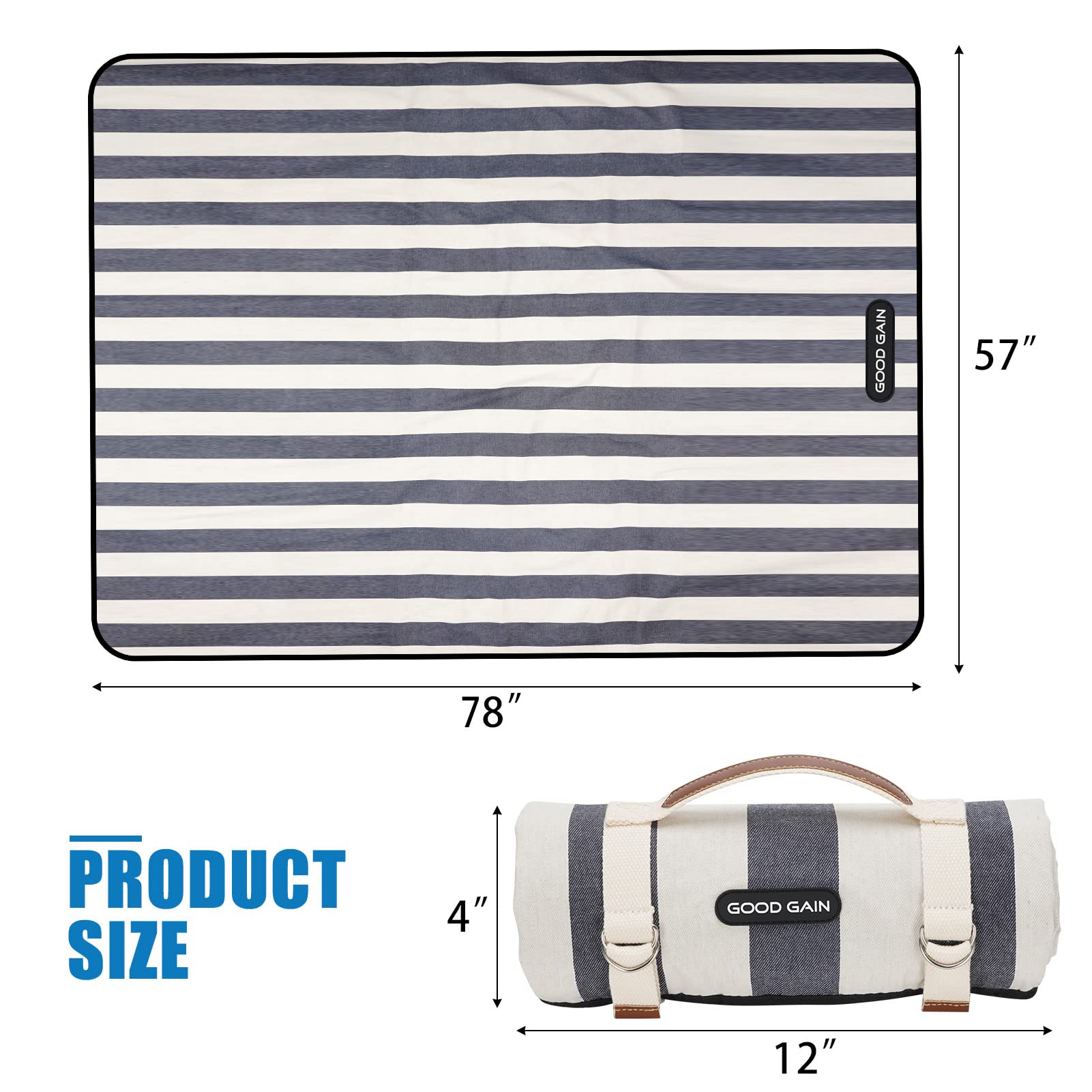 G GOOD GAIN denim blue blanket easy to hand wash or spot clean