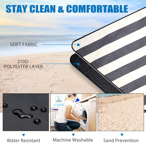 G GOOD GAIN denim blue blanket waterproof backing protects damp grass