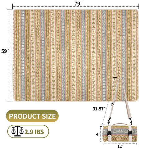 G GOOD GAIN picnic blanket extra-large-roll-up for easy storage.