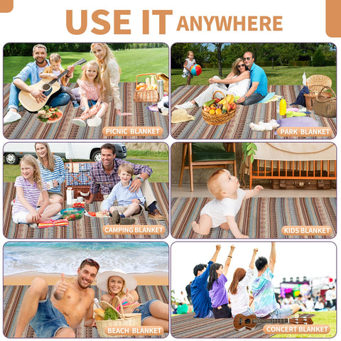 G GOOD GAIN multi-use blanket suited for camping, park, and backyard lounging.