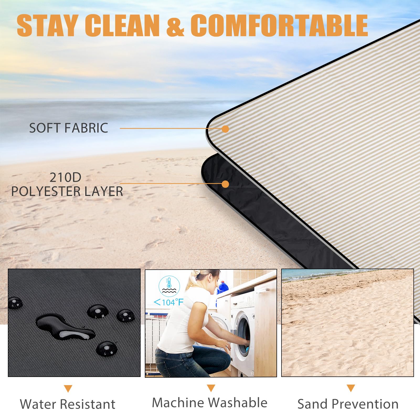 G GOOD GAIN picnic blanket folded compact for travel bag