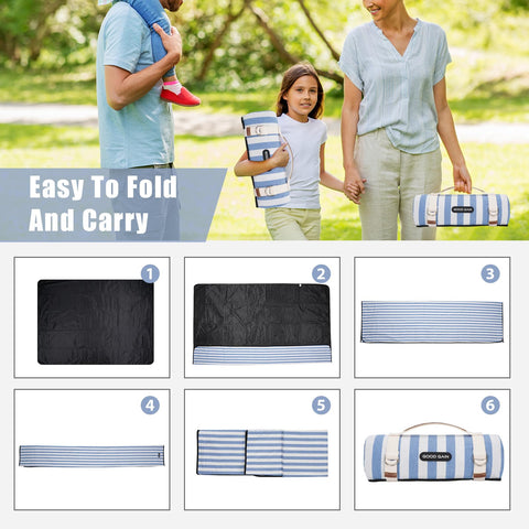 Machine washable G GOOD GAIN picnic blanket for quick cleanup after outings