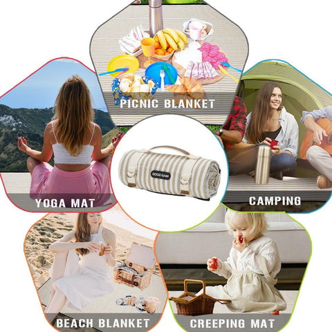 G GOOD GAIN versatile outdoor blanket for beach, park, camping, concerts
