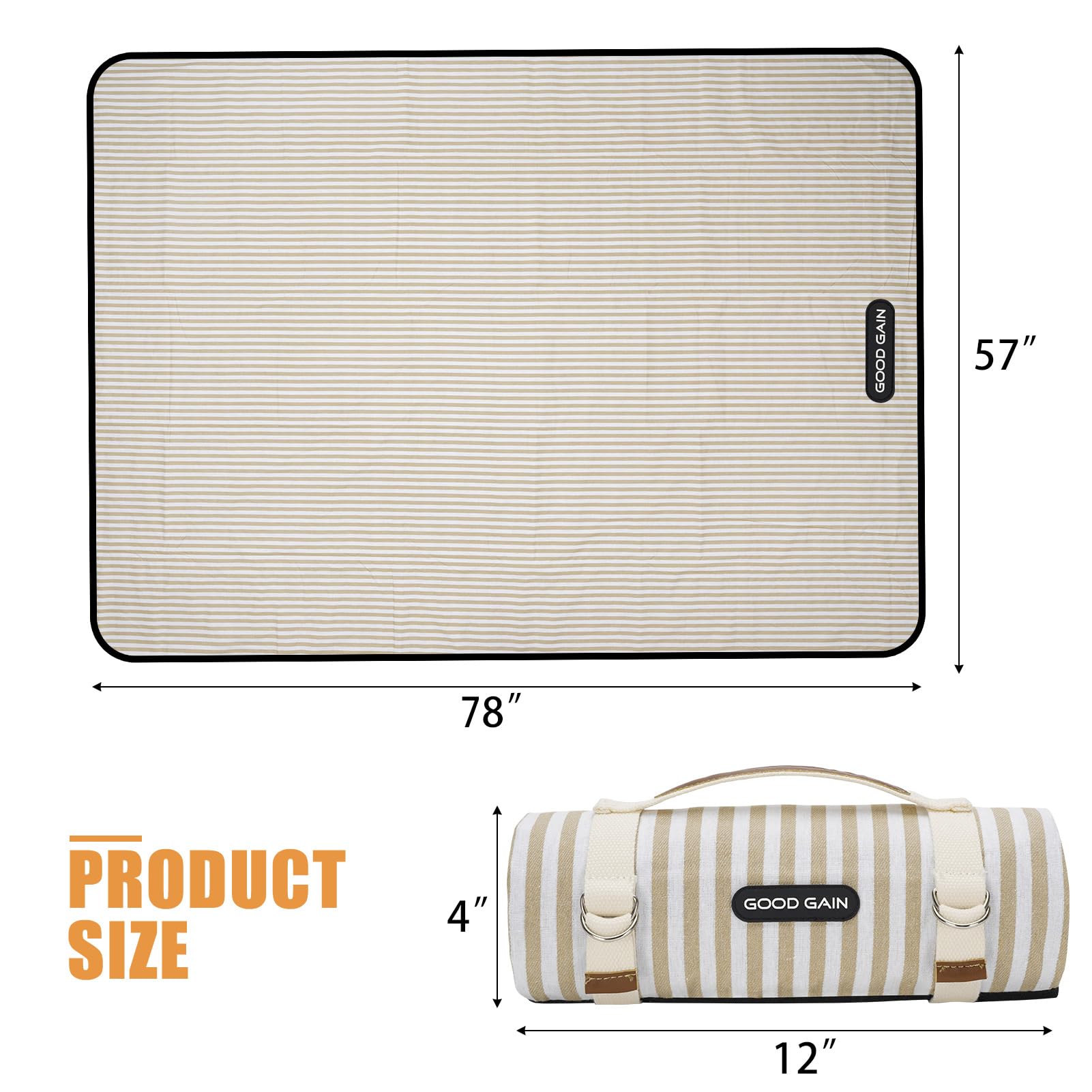 G GOOD GAIN large unfolded size 78 by 57 inches for family picnics