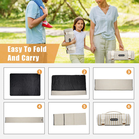G GOOD GAIN picnic blanket machine washable for quick cleanup