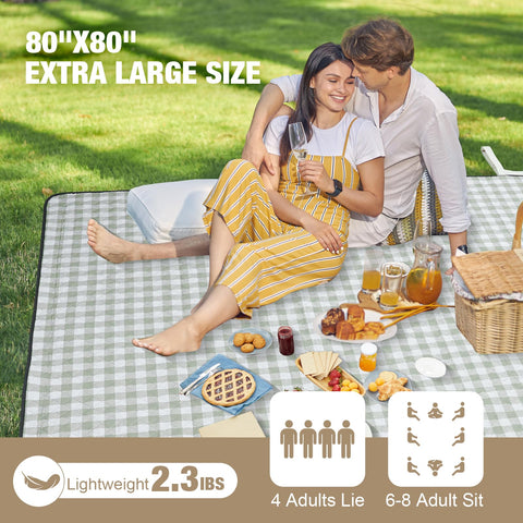 G Good Gain picnic blanket with waterproof backing resists damp grass