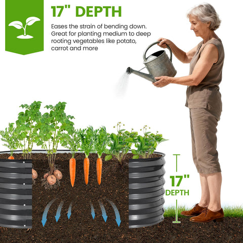 G GOOD GAIN open-bottom raised bed demonstrates drainage for healthy roots.