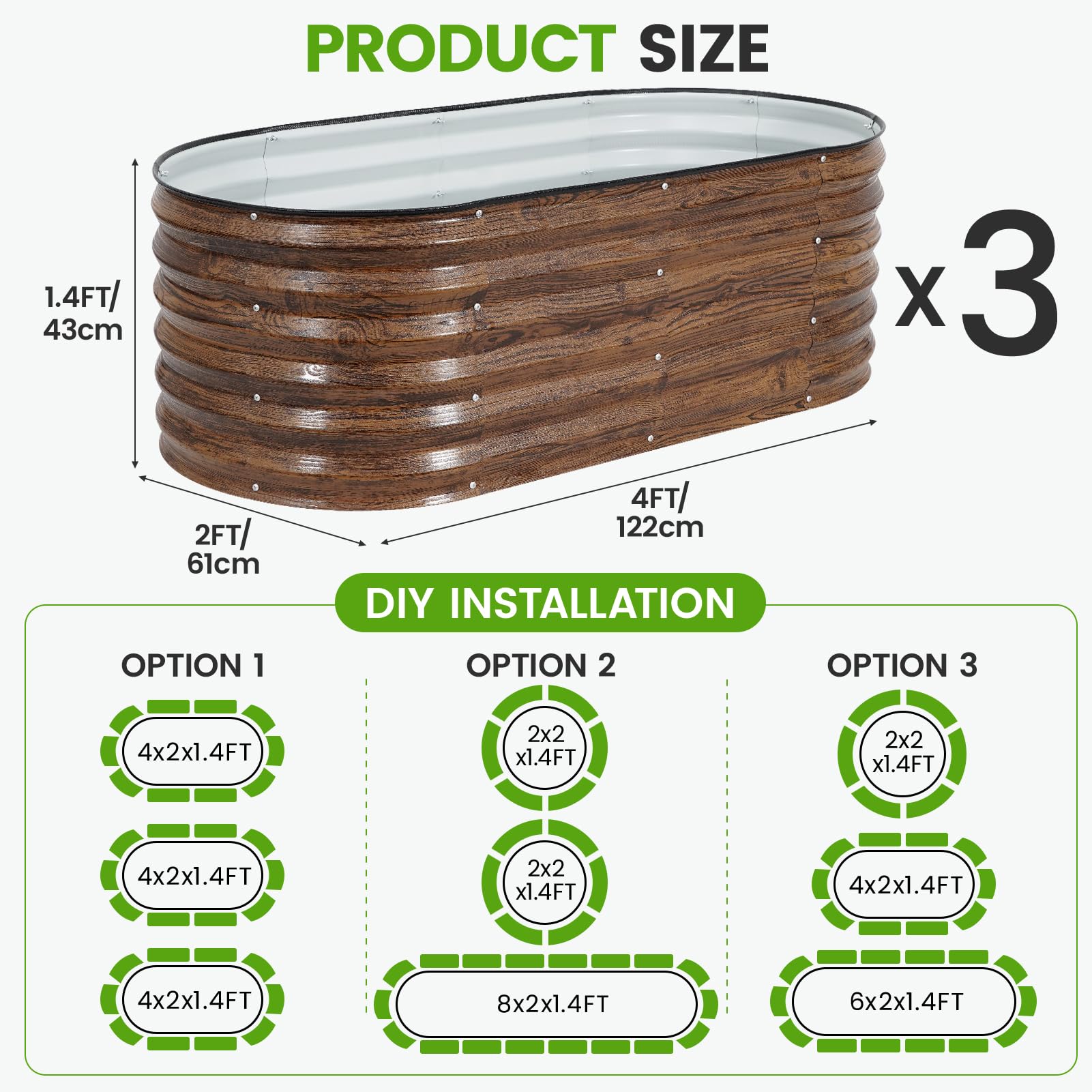 G GOOD GAIN rubber strip top edge protects family members during gardening.