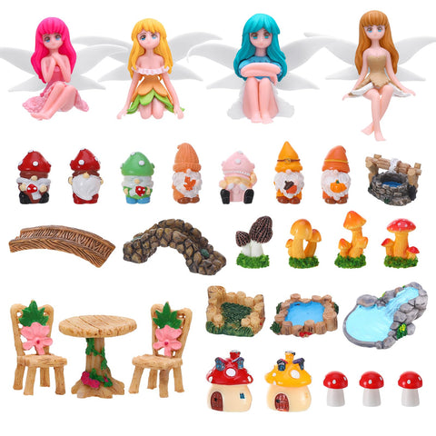 GGSTDDUP 29-piece fairy garden set for terrariums and planters.
