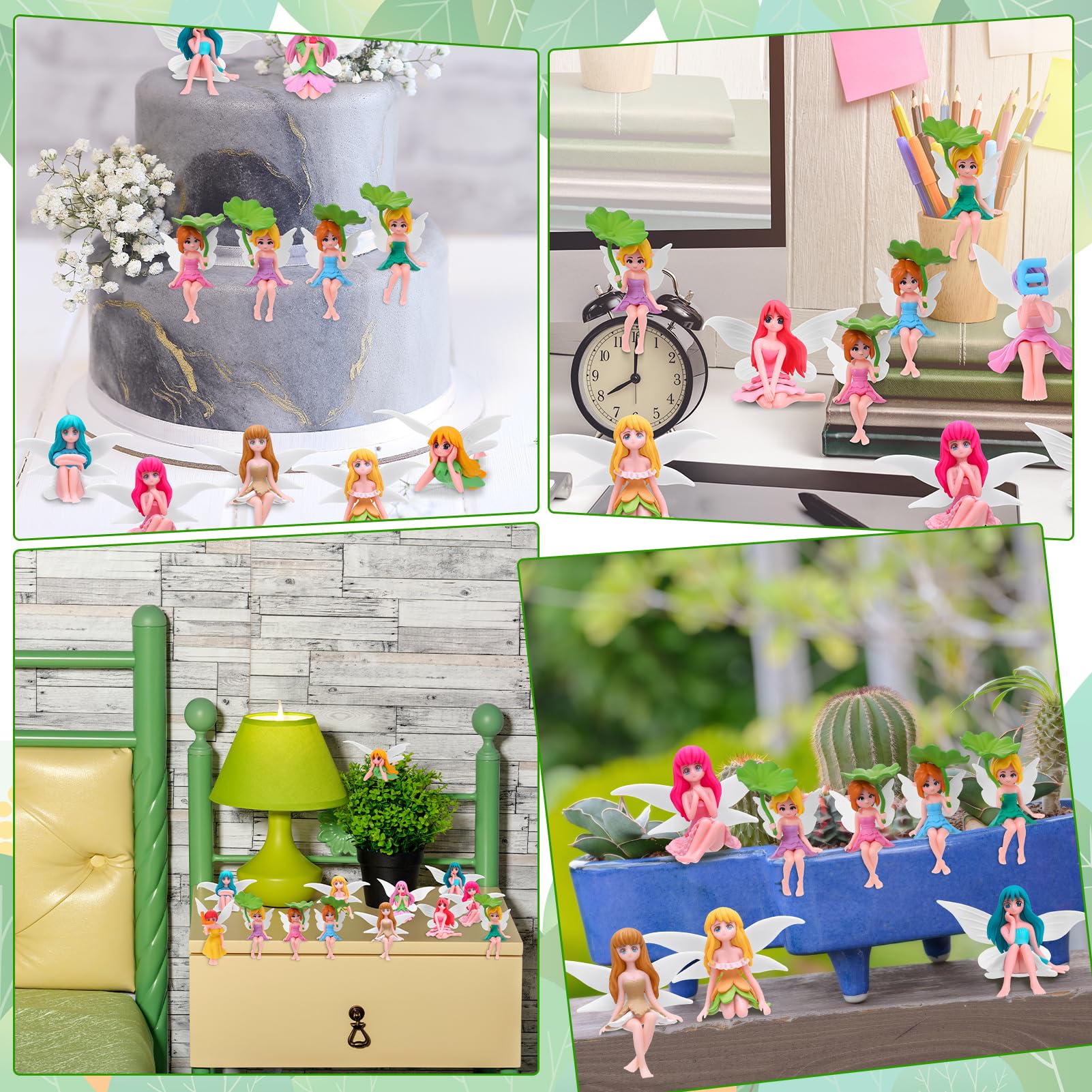 GGSTDDUP cake topper mini fairies brighten desserts and DIY party favors.