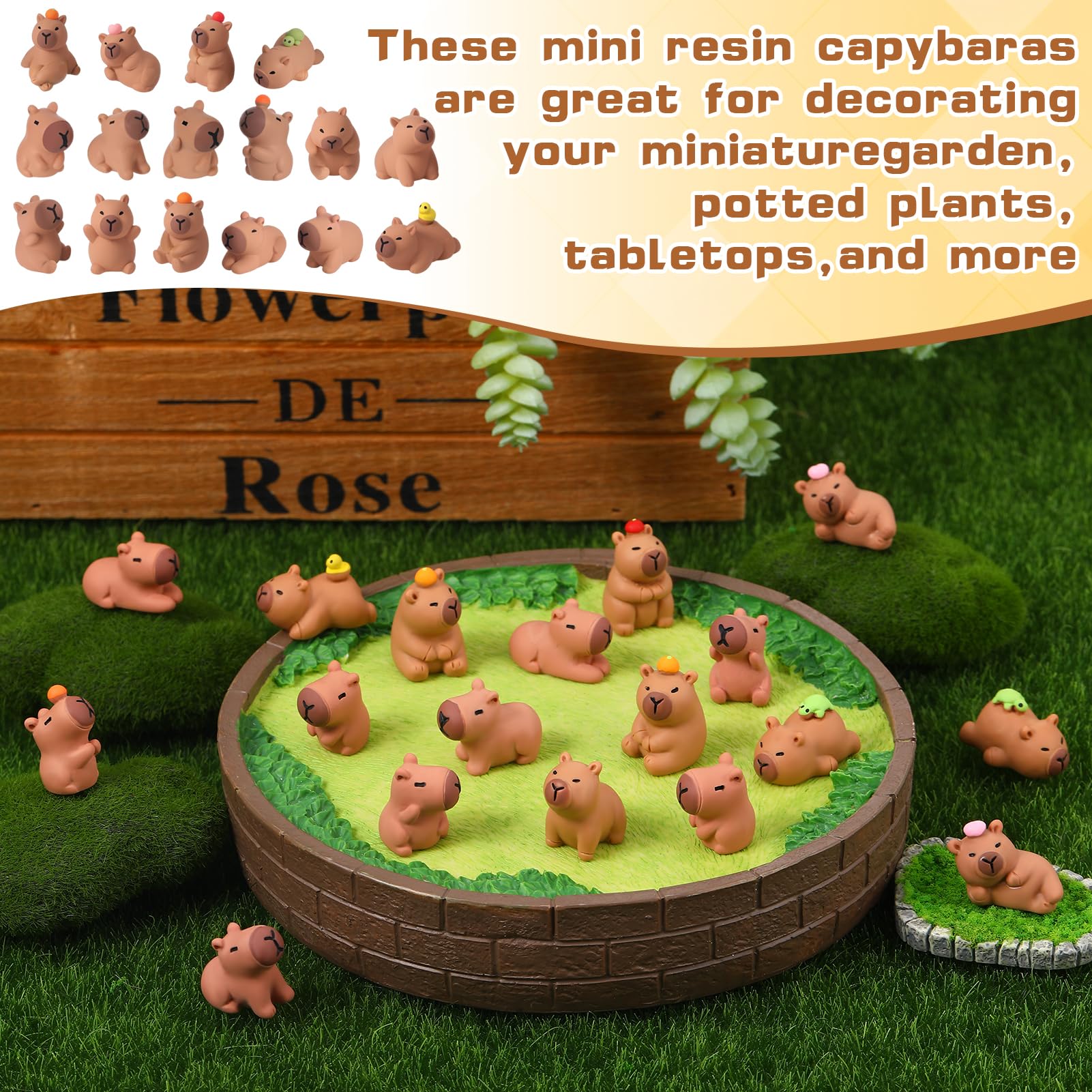 GGSTDDUP capybara figurines for desk vibes and craft projects.