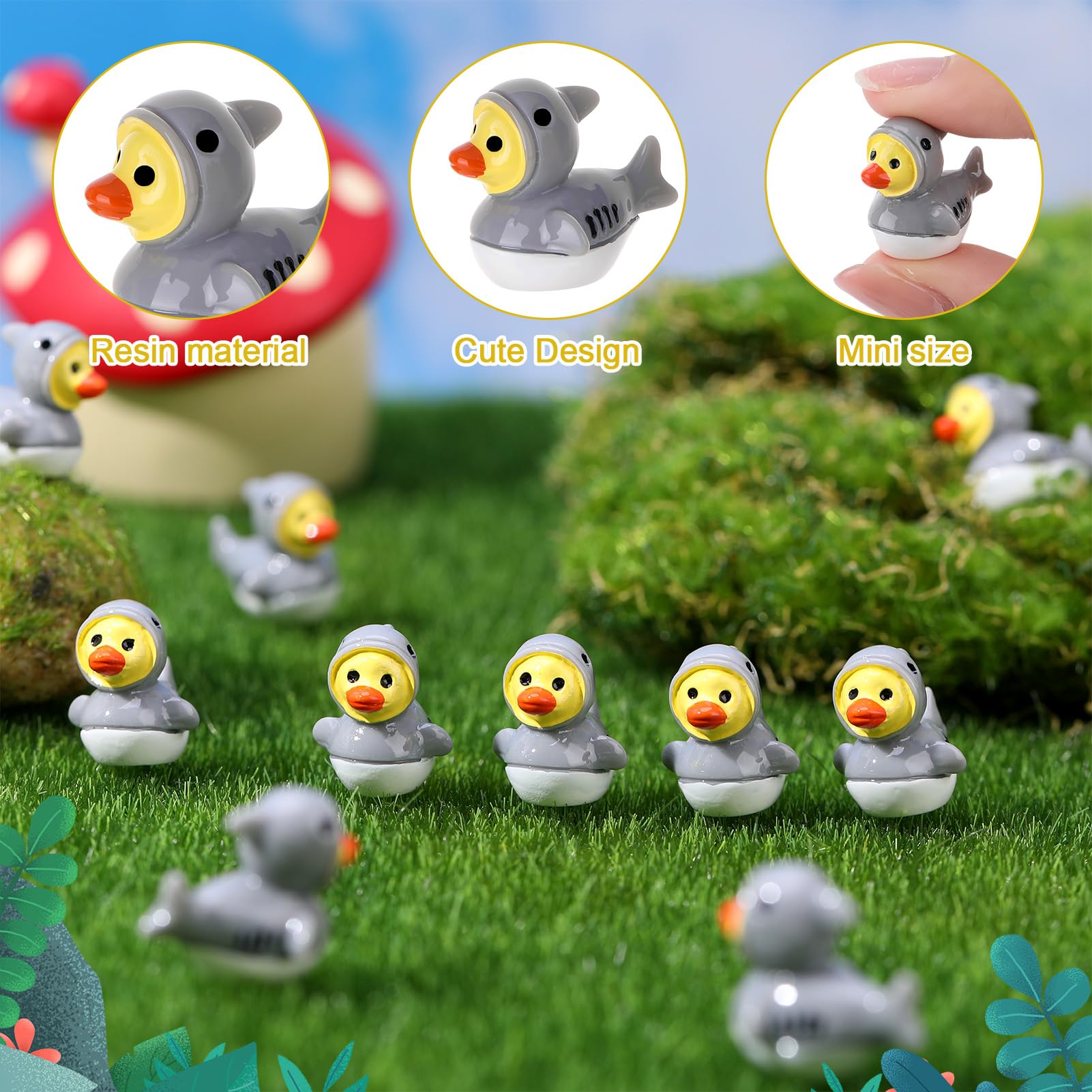 GGSTDDUP cute shark duck decoration for cake toppers and tabletop displays