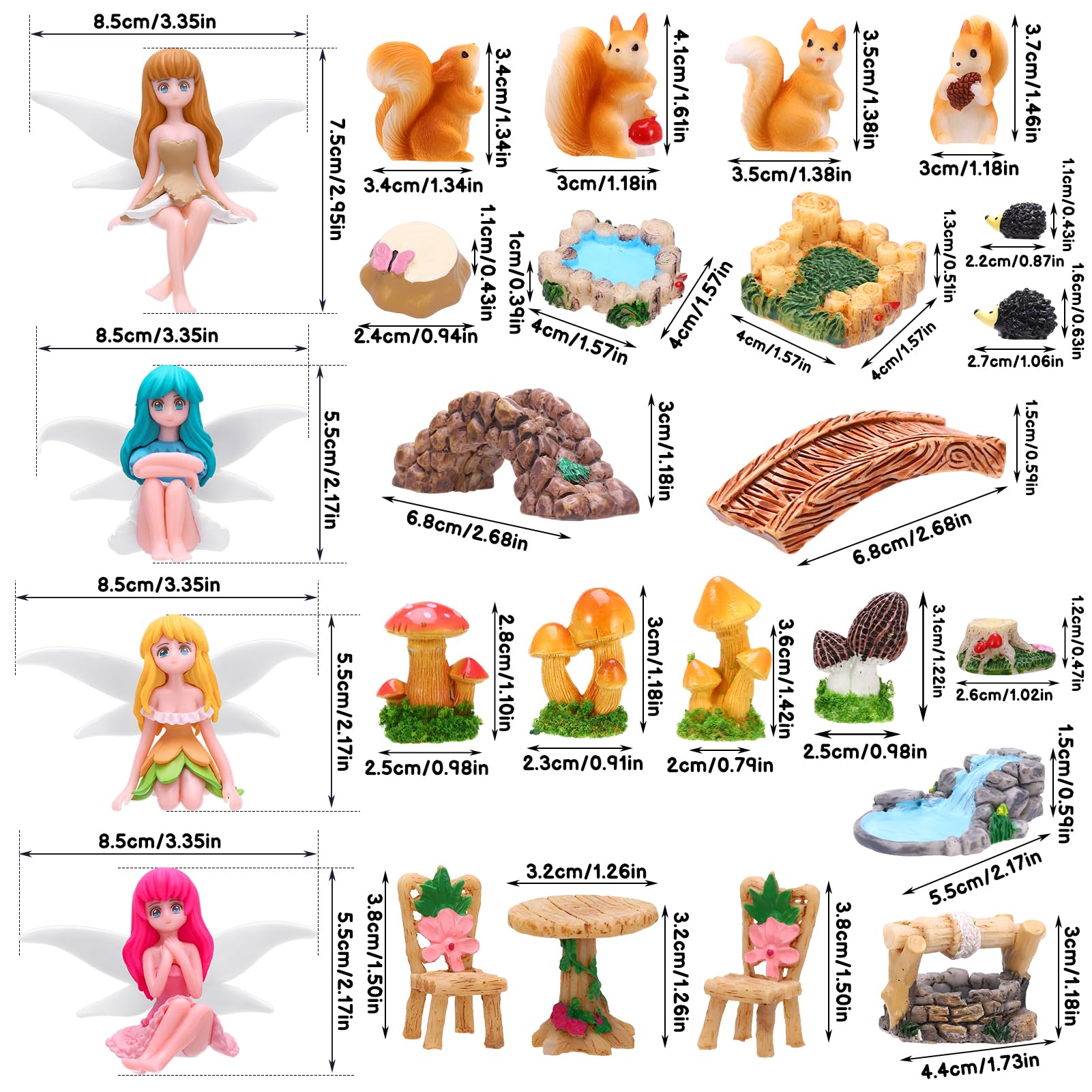 GGSTDDUP multi-scene decor kit suits indoor and outdoor fairy garden setups.