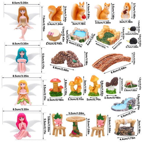 GGSTDDUP multi-scene decor kit suits indoor and outdoor fairy garden setups.