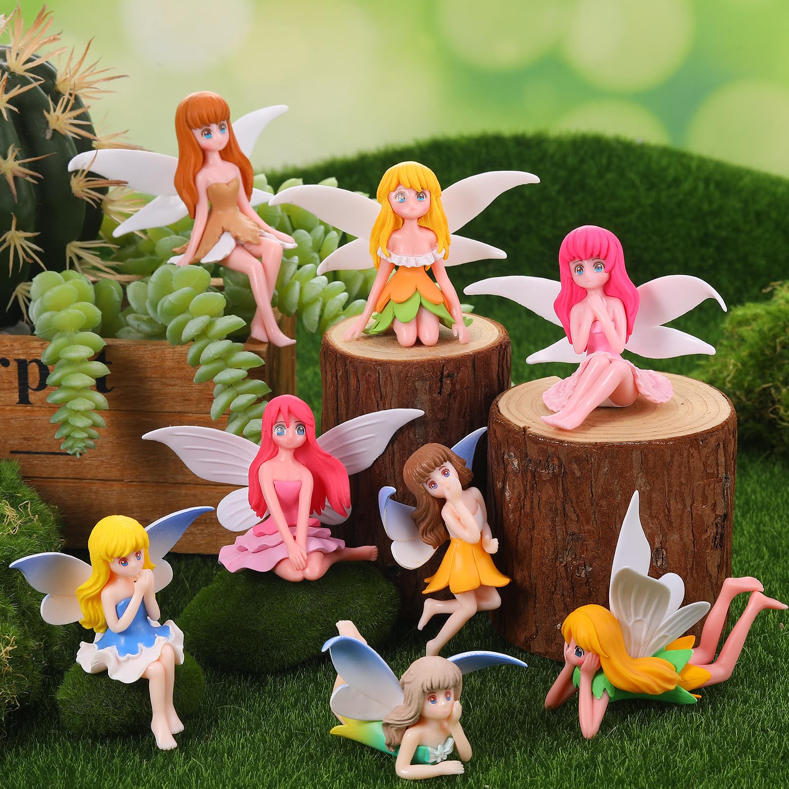 GGSTDDUP fairy figurine winged design for cake toppers and garden accents