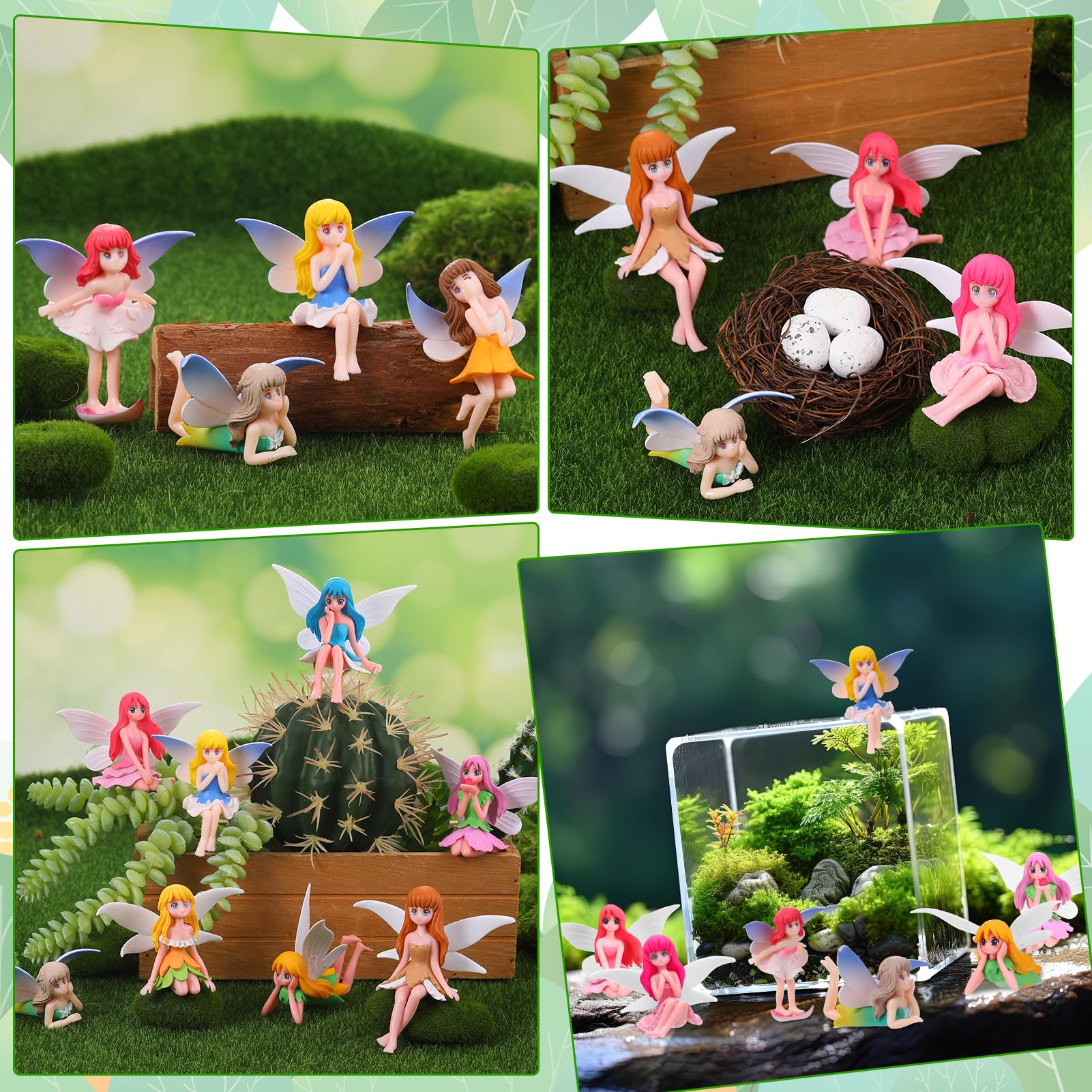 GGSTDDUP resin fairy figurine set for outdoor durability