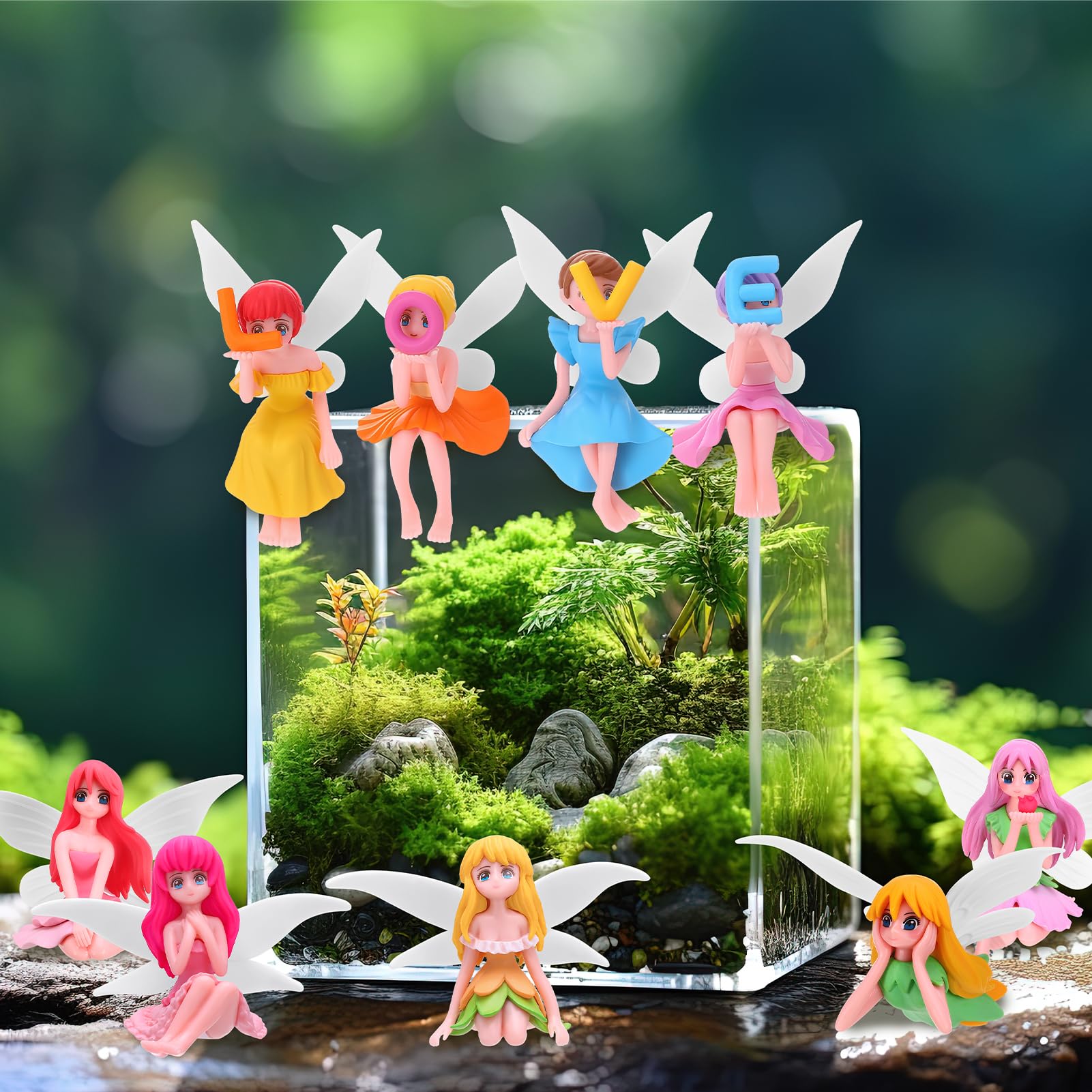 GGSTDDUP 3D winged fairies stand out in terrarium scenes.