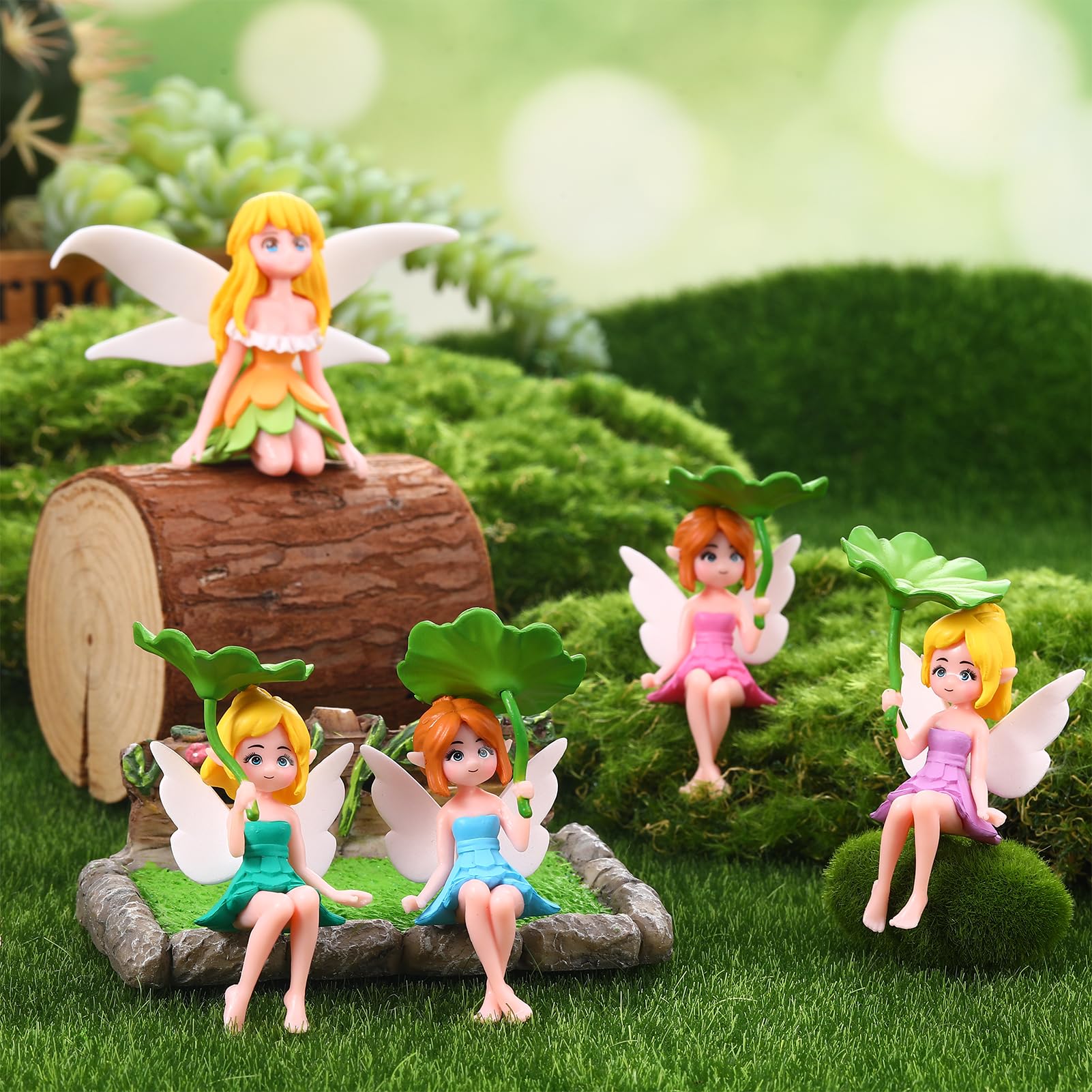 GGSTDDUP fairy garden terrarium decor enhances moss landscapes with color.