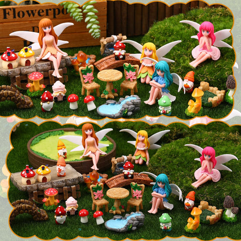 GGSTDDUP four flower fairies as colorful indoor accents.