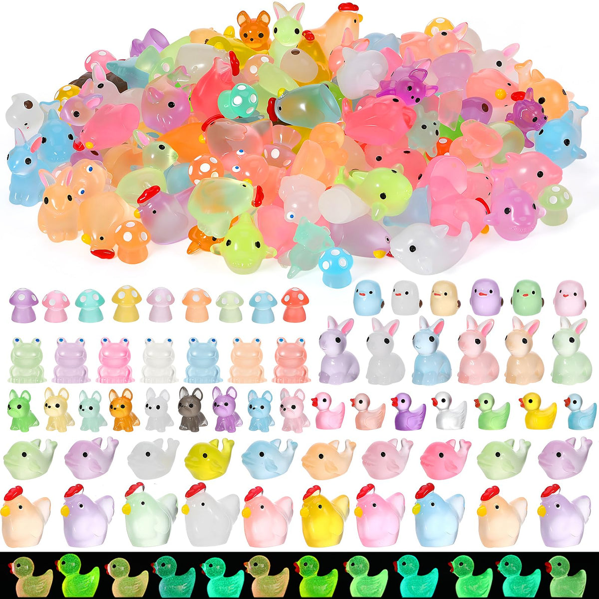 GGSTDDUP glow duck figures for garden decor and night display