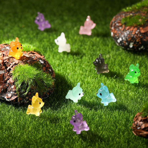 GGSTDDUP glow mini dog figures decorate small gardens and pots
