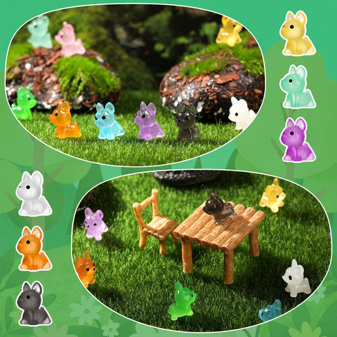 GGSTDDUP glow mini dog figures are durable resin accents