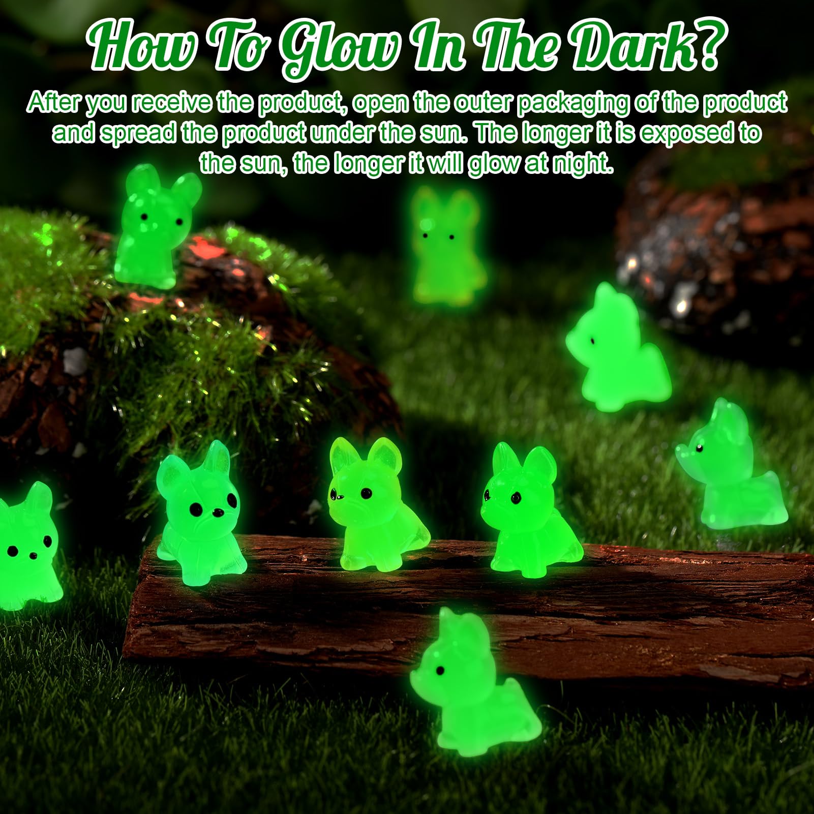 GGSTDDUP glow mini dog figures come in nine colors for vibrant scenes