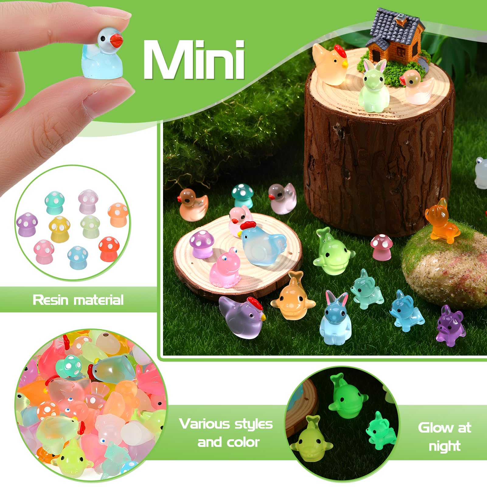GGSTDDUP glow puppy figures for shelves and glowing accents