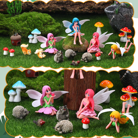 GGSTDDUP hedgehogs and mushrooms miniatures create charming terrarium scenes.