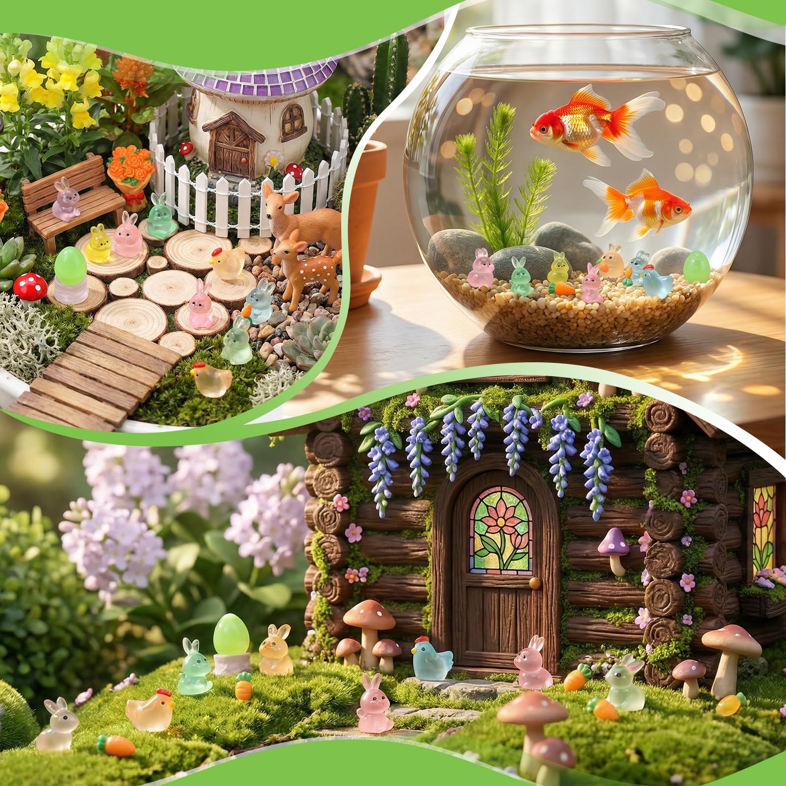 GGSTDDUP frog figurines illuminate garden shelves and water features.