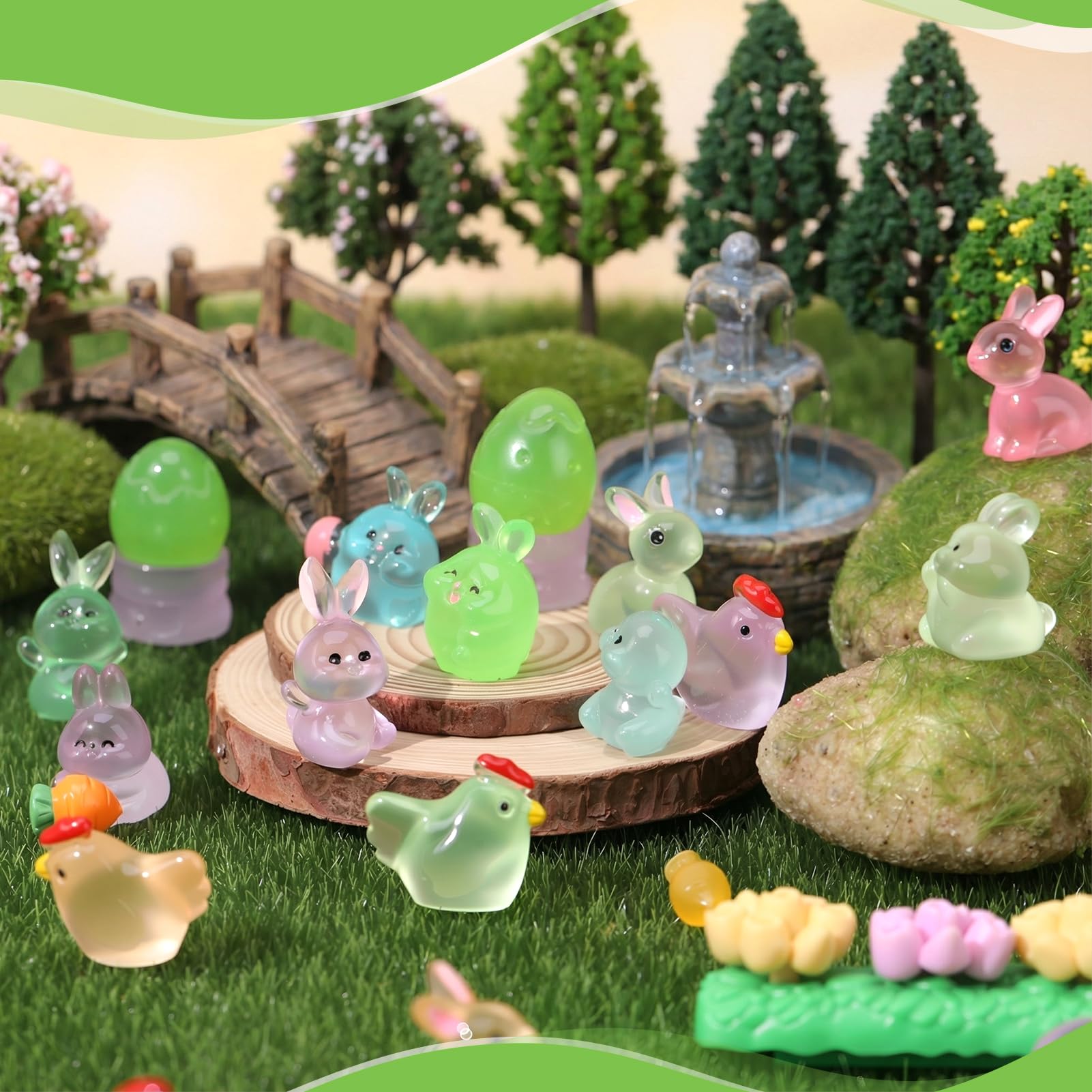GGSTDDUP mushroom figures add whimsical glow to fairy gardens.