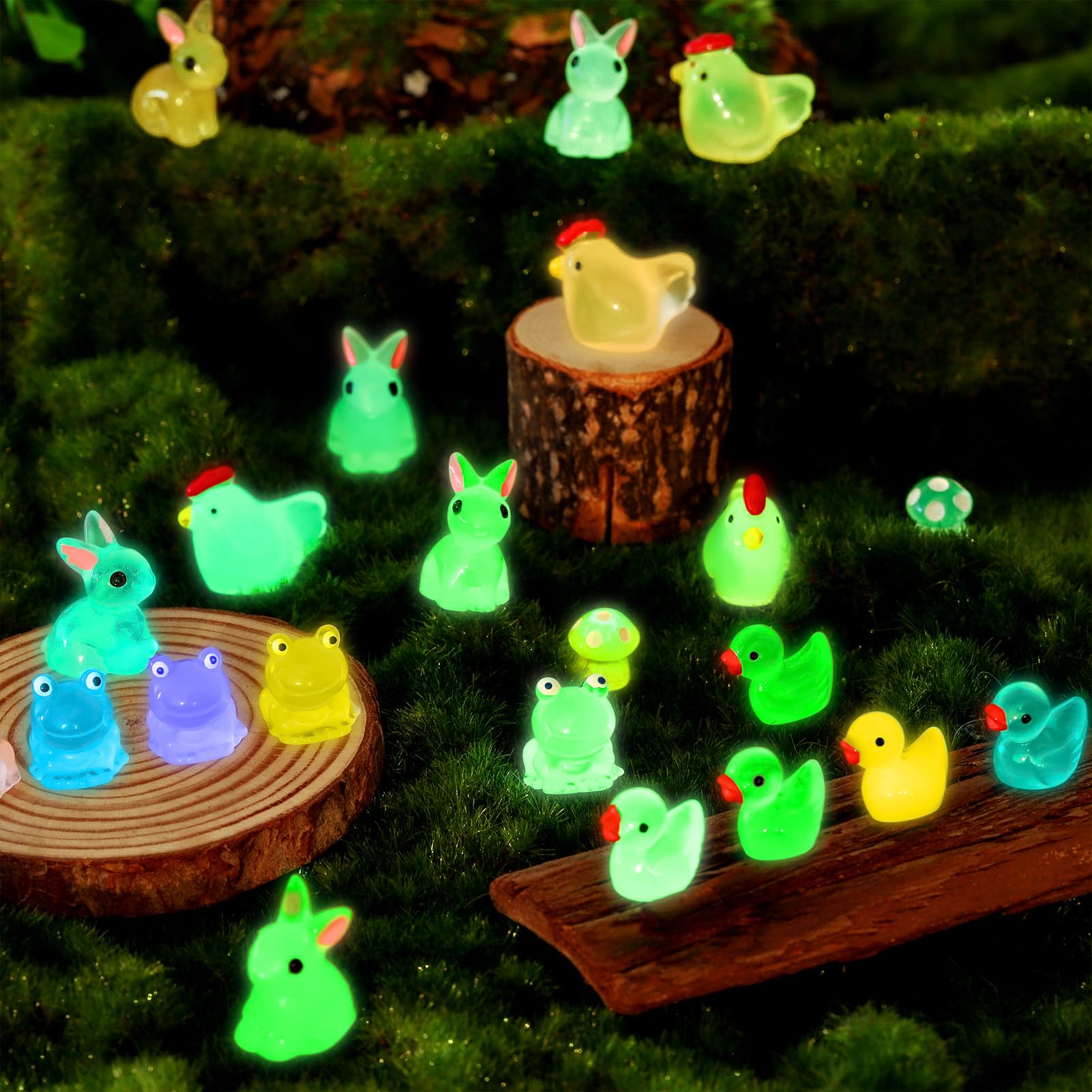 GGSTDDUP luminous mushrooms provide subtle night-time glow for fairy setups.