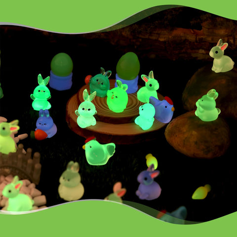 GGSTDDUP luminous rabbit figurines shine in crafts and Easter displays.