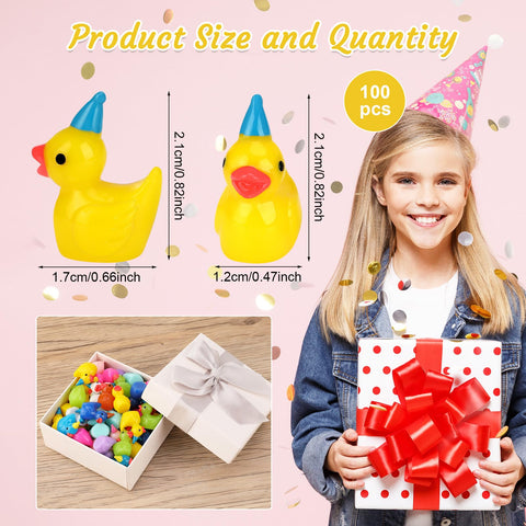 GGSTDDUP tiny resin ducks in party hats ideal for cake toppers and crafts.