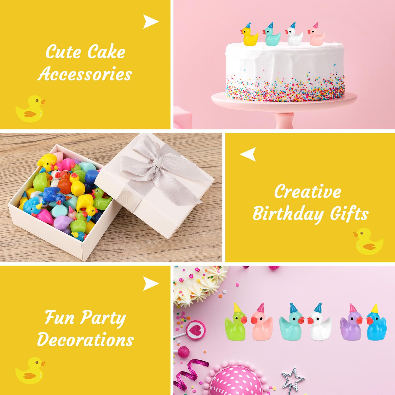 GGSTDDUP multicolor duck figurines with hats for DIY projects and gifts.