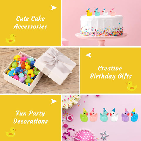 GGSTDDUP multicolor duck figurines with hats for DIY projects and gifts.