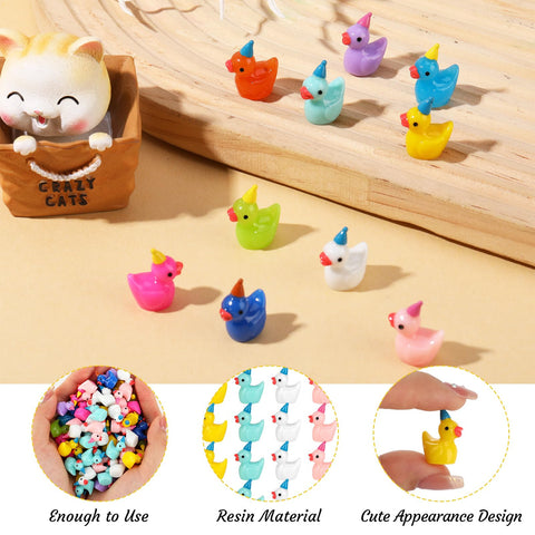 GGSTDDUP small party-hatted ducks brighten shelves and terrariums.