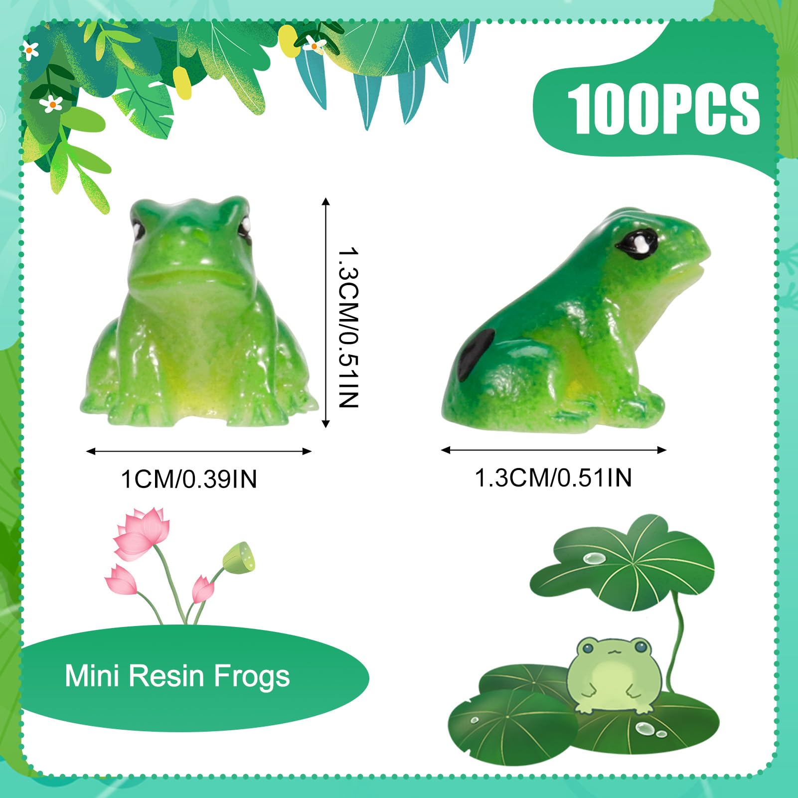 GGSTDDUP mini frogs detailed view highlights tiny resin finish ideal for aquariums.