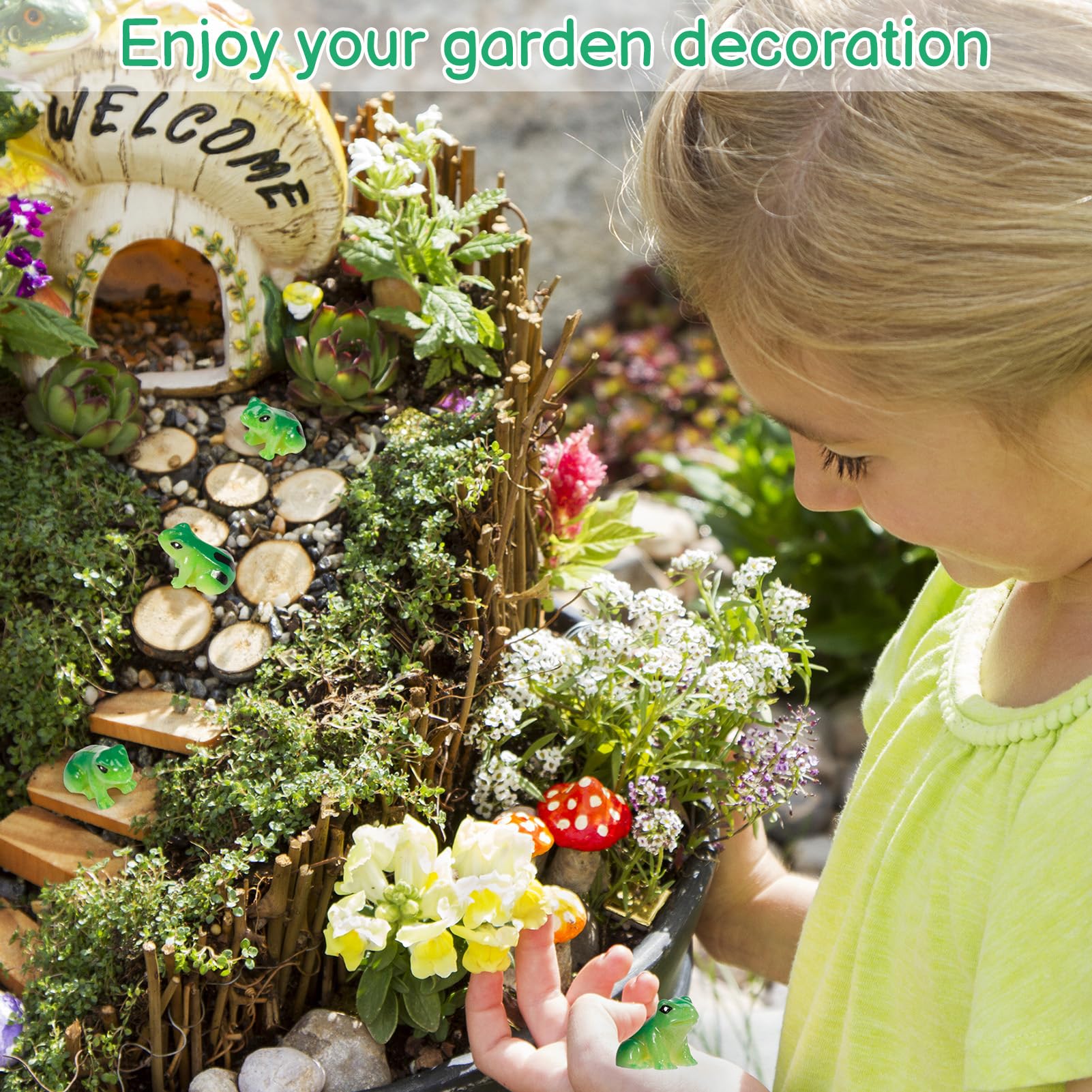 GGSTDDUP mini frogs waterproof resin suitable for indoor and outdoor decor.