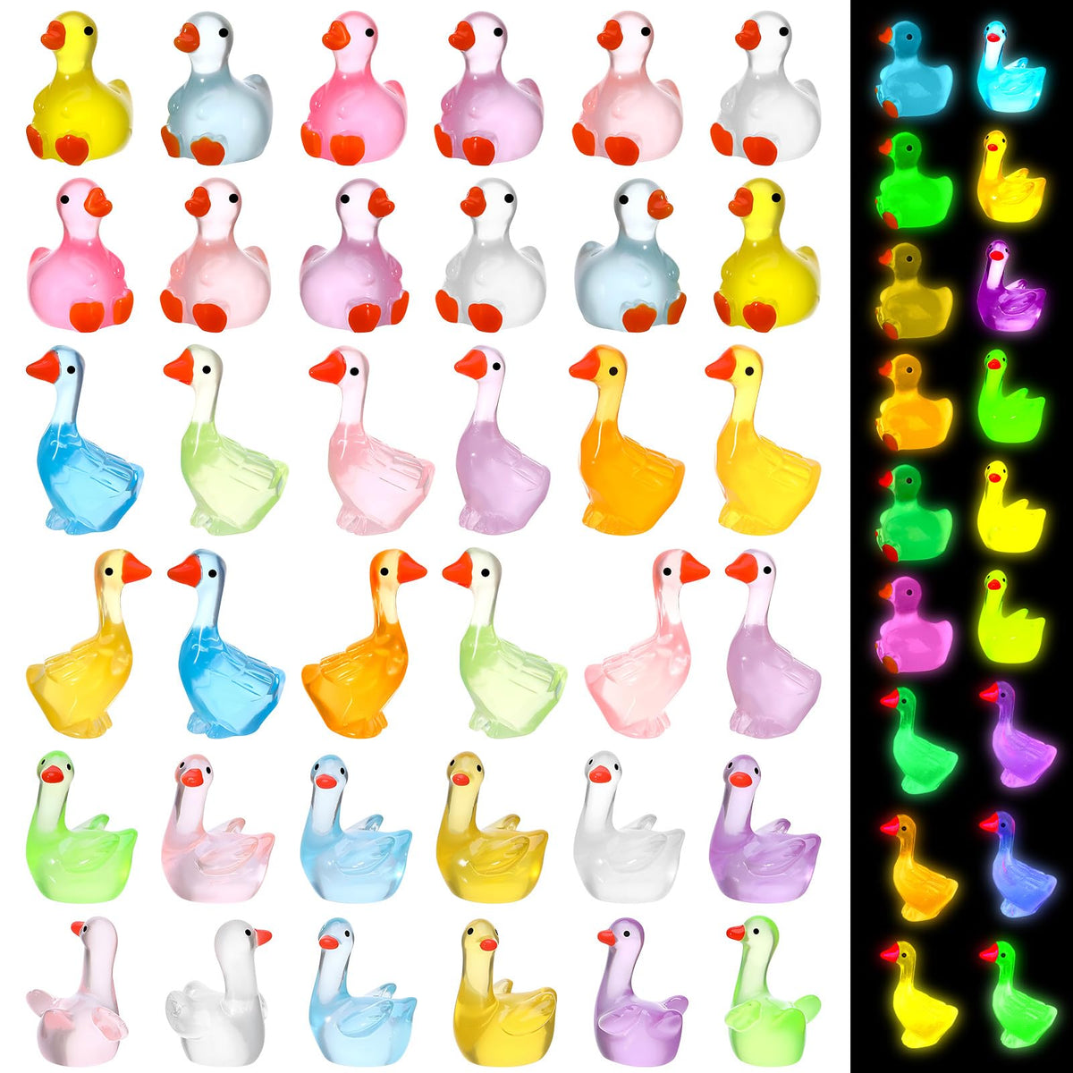 GGSTDDUP mini goose figurines in three styles for desk decor and crafts.