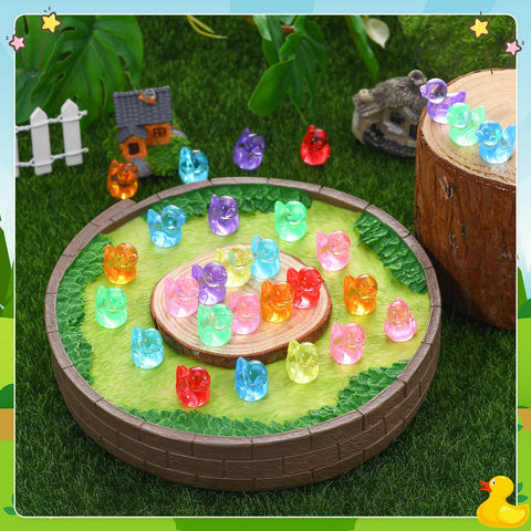 GGSTDDUP mini ducks in assorted hues for DIY crafts and cake toppers.