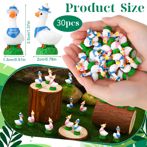 GGSTDDUP mini resin goose with bandana as cake toppers
